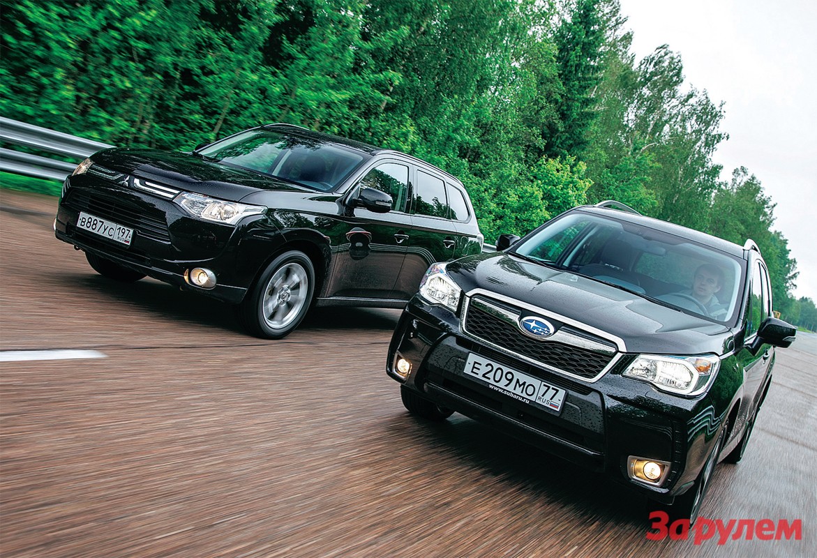 Subaru Forester, Mitsubishi Outlander кроссоверы: грязные танцы