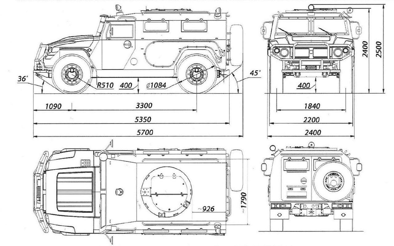 Hummer h1 чертеж